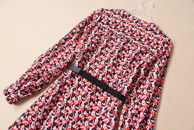 Vestido Camisero Floral con Cinturón Escote V - Image 5