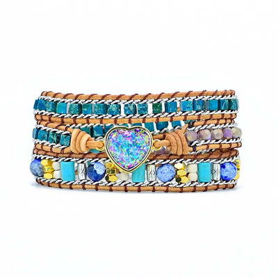 Pulsera de Cuero Trenzado Ópalo Azul - Image 8