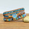 Pulsera de Cuero Trenzado Ópalo Azul