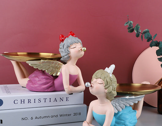 Decoración Ángel de Resina Nórdica Luxury con Burbuja - Regalo Perfecto para Bodas y Hogar