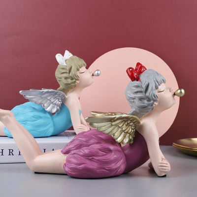 Decoración Ángel de Resina Nórdica Luxury con Burbuja - Regalo Perfecto para Bodas y Hogar - Image 2