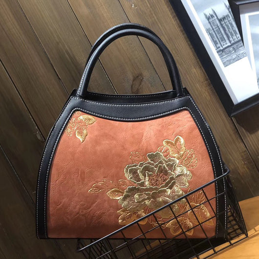 Bolso de Lujo con Bordado Chino - Cartera de Cuero PU Gran Capacidad - Image 8