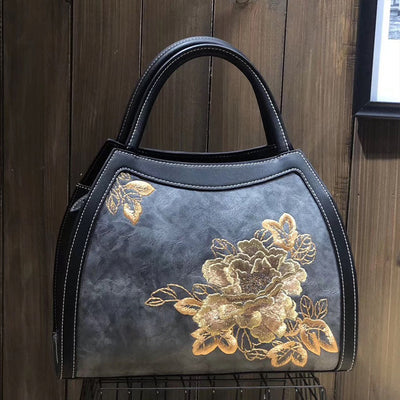 Bolso de Lujo con Bordado Chino - Cartera de Cuero PU Gran Capacidad - Image 6