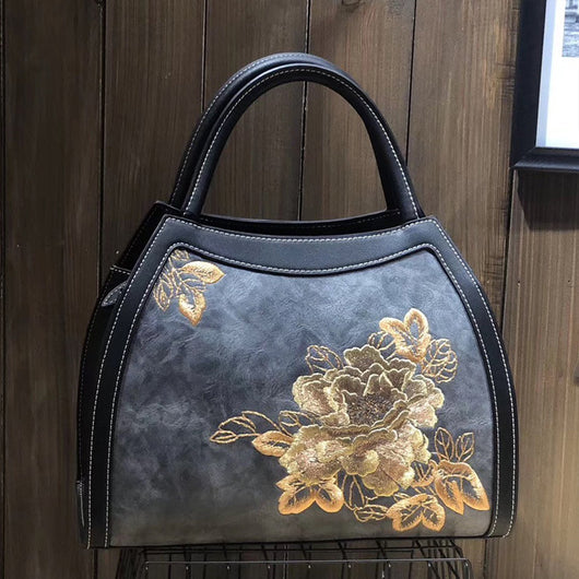 Bolso de Lujo con Bordado Chino - Cartera de Cuero PU Gran Capacidad - Image 6