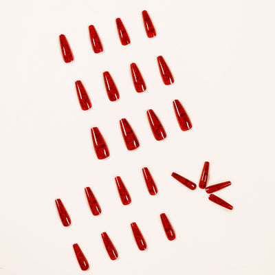 Uñas Artísticas Acabadas Rosa Rojo Vino - Image 8