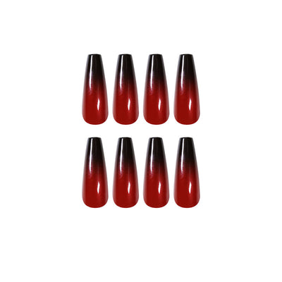 Uñas Postizas Degradado Rojo y Negro - Acabado Ballet Profesional - Image 6