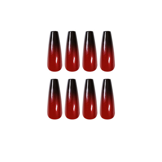 Uñas Postizas Degradado Rojo y Negro - Acabado Ballet Profesional - Image 6