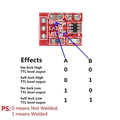Módulo de Botón Táctil Capacitivo TTP223 con Bloqueo y Control de Pulso - Image 3
