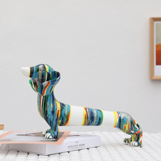 Figura Decorativa de Perro Salchicha de Resina Multicolor - Image 5