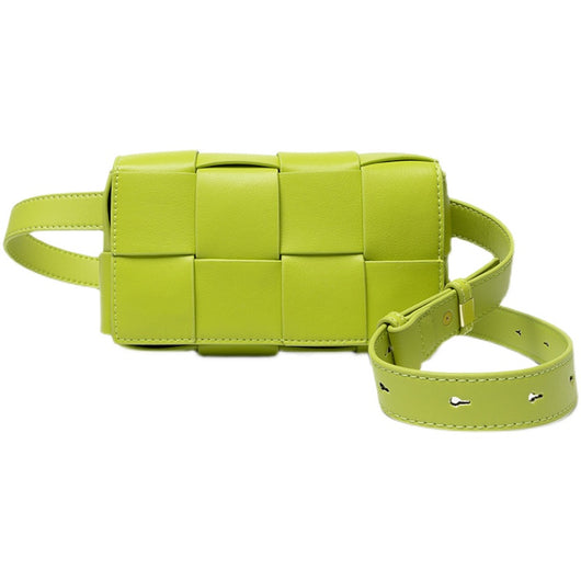 Bolso Bandolera Tejido Verde Aguacate con Diseño Lattice - Image 9