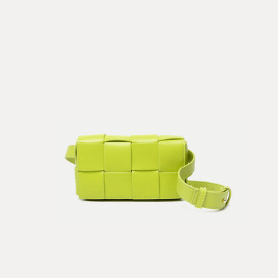 Bolso Bandolera Tejido Verde Aguacate con Diseño Lattice