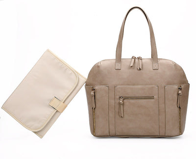 Bolsa Maternal Multifuncional PU - Mochila Portabebés 2 en 1 Gran Capacidad