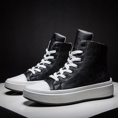 Zapatos Altos Casuales para Hombre - Cuero Impermeable, Estilo Coreano Versátil - Image 6