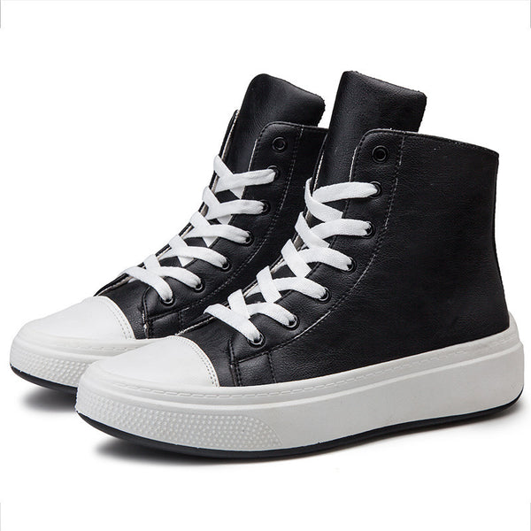 Zapatos Altos Casuales para Hombre - Cuero Impermeable, Estilo Coreano Versátil
