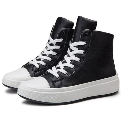 Zapatos Altos Casuales para Hombre - Cuero Impermeable, Estilo Coreano Versátil - Image 2