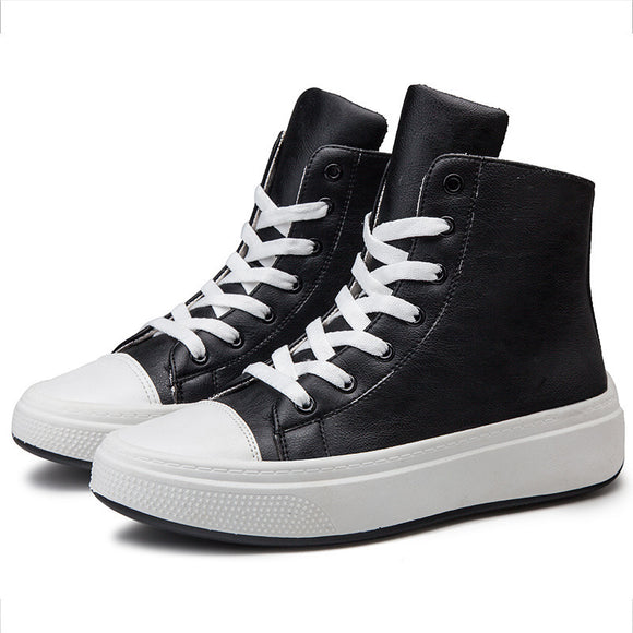 Zapatos Altos Casuales para Hombre - Cuero Impermeable, Estilo Coreano Versátil