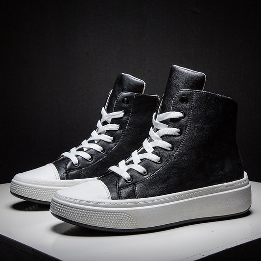 Zapatos Altos Casuales para Hombre - Cuero Impermeable, Estilo Coreano Versátil