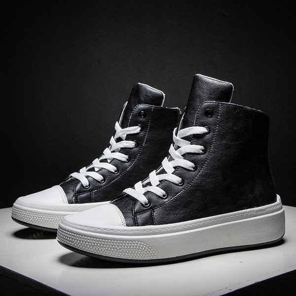 Zapatos Altos Casuales para Hombre - Cuero Impermeable, Estilo Coreano Versátil