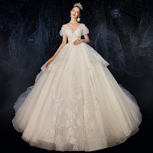 Vestido de Novia Premamá Talla Grande con Manga Francesa y Cola - Image 10