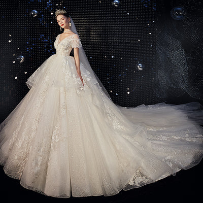 Vestido de Novia Premamá Talla Grande con Manga Francesa y Cola - Image 8