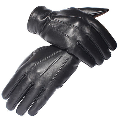 Guantes de Cuero para Hombre Invierno Premium - Pantalla Táctil Forro Terciopelo Piel de Cordero - Image 2