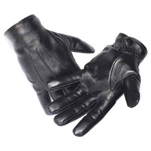 Guantes de Cuero para Hombre Invierno Premium - Pantalla Táctil Forro Terciopelo Piel de Cordero - Image 3