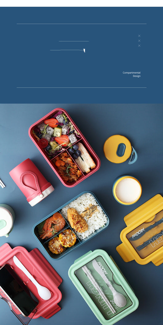 Lonchera Compartimentada Portátil Estilo Japonés - Caja de Almuerzo para Estudiantes - Image 10