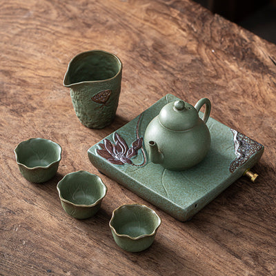 Juego de Té en Cerámica: Taza y Tetera Portátil de Diseño Minimalista - Image 11