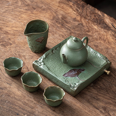 Juego de Té en Cerámica: Taza y Tetera Portátil de Diseño Minimalista - Image 14