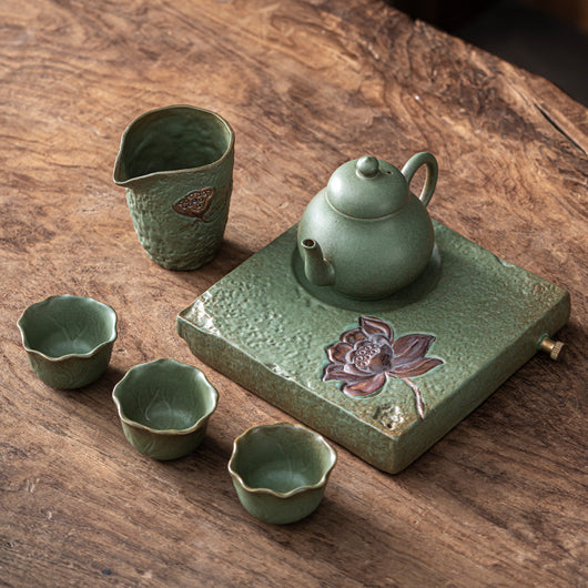 Juego de Té en Cerámica: Taza y Tetera Portátil de Diseño Minimalista - Image 5