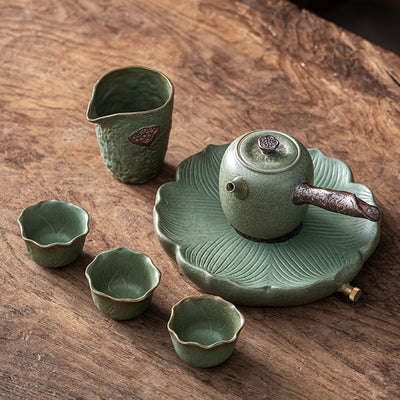 Juego de Té en Cerámica: Taza y Tetera Portátil de Diseño Minimalista - Image 8