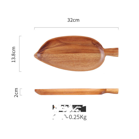 Paleta Decorativa de Madera de Acacia con Diseño de Hojas - Image 3