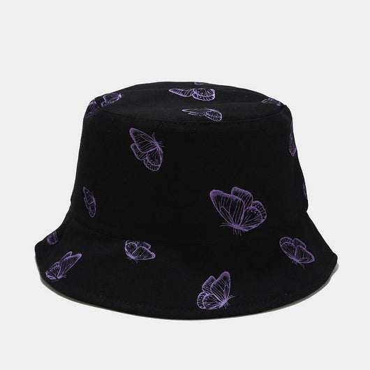 Gorro Pescador Reversible Mariposas Estilo Coreano Protección Solar - Image 2