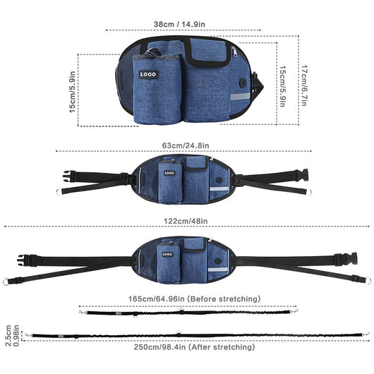 Correa para Perro con Cinturón Manos Libres - Bolsa de Almacenamiento para Paseos y Running - Image 7