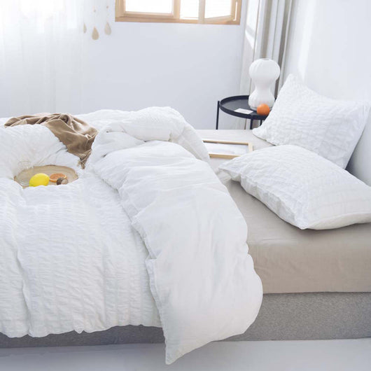 Juego de Cama King 3 Piezas Algodón Seersucker Lavado - Suave y Lujoso - Image 9