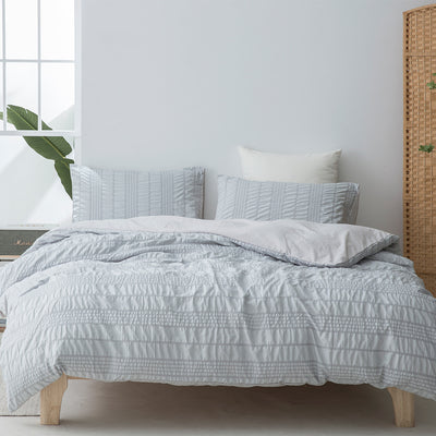 Juego de Cama King 3 Piezas Algodón Seersucker Lavado - Suave y Lujoso - Image 12
