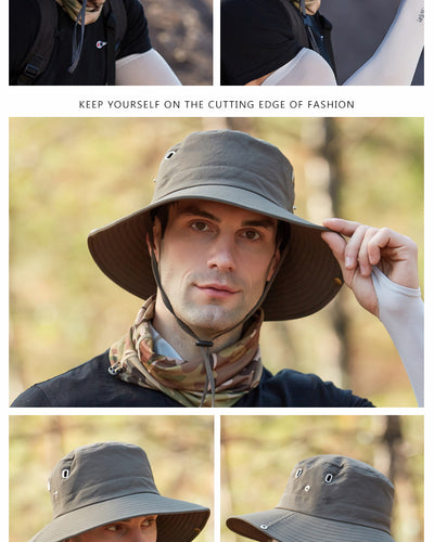 Sombrero Pescador de Ala Ancha Transpirable para Hombre - Protección Solar Viajes y Actividades Outdoor - Image 18