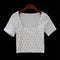 Blusa Floral Cuello Cuadrado Manga Corta para Mujer