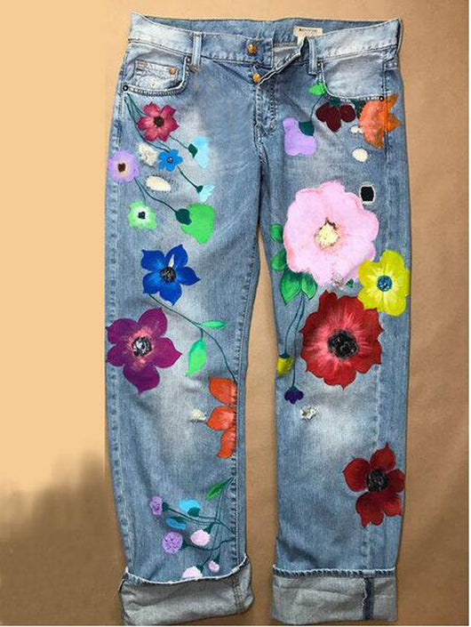 Pantalones Vaqueros Rectos con Roturas para Mujer - Image 3