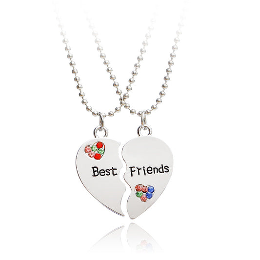 Collar de Amistad Diamante Cosido con Amor