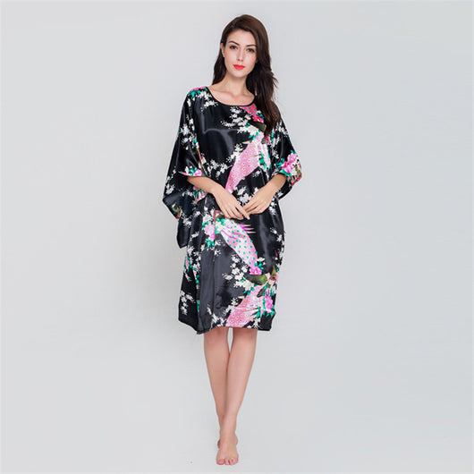 Pijama de Seda Fina Peacock - Confort para el Hogar - Image 16