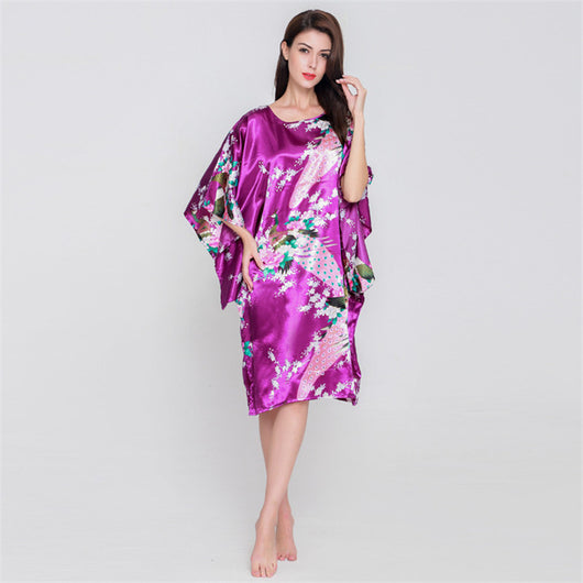 Pijama de Seda Fina Peacock - Confort para el Hogar - Image 2