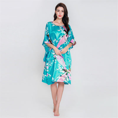 Pijama de Seda Fina Peacock - Confort para el Hogar - Image 4