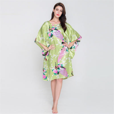 Pijama de Seda Fina Peacock - Confort para el Hogar - Image 3