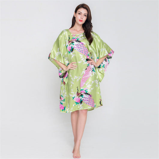 Pijama de Seda Fina Peacock - Confort para el Hogar - Image 3