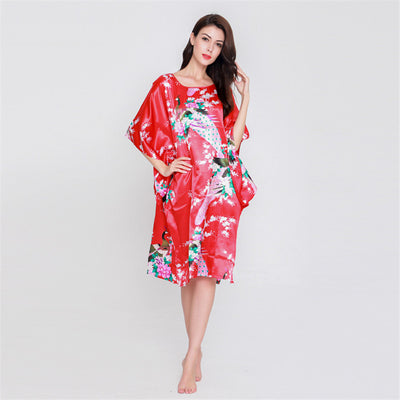 Pijama de Seda Fina Peacock - Confort para el Hogar - Image 9