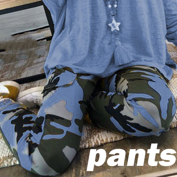 Pantalones Casuales Camuflaje Talla Grande para Mujer - Otoño Invierno - Image 8