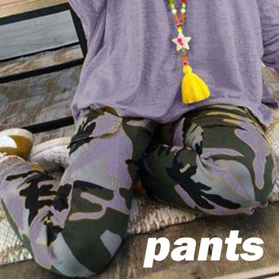 Pantalones Casuales Camuflaje Talla Grande para Mujer - Otoño Invierno - Image 9