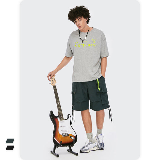Shorts Casuales Sueltos con Pliegues y Múltiples Bolsillos para Hombre - Image 9