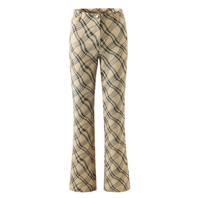 Pantalones Retro Cintura Alta a Cuadros para Mujer - Image 6